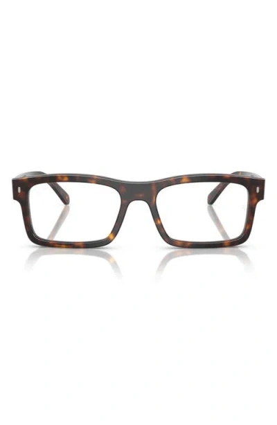 Ray Ban Ray-ban 56mm Rectangular Optical Glasses In Havana