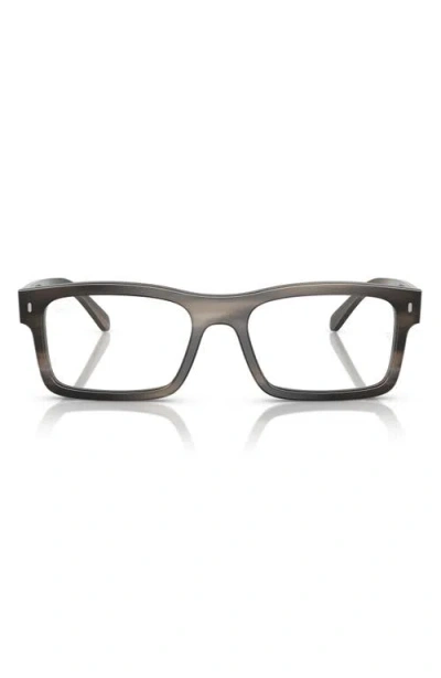 Ray Ban Ray-ban 56mm Rectangular Optical Glasses In Havana Gradient
