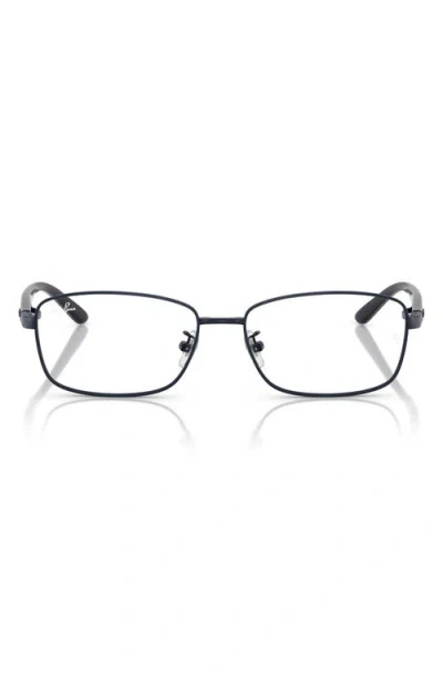 Ray Ban Ray-ban 56mm Rectangular Pillow Optical Glasses In Matte Blue