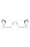 Ray Ban Ray-ban 56mm Rectangular Pillow Optical Glasses In Shiny Silver