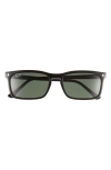 Ray Ban 56mm Rectangular Sunglasses In Black