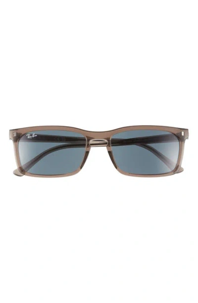 Ray Ban 56mm Rectangular Sunglasses In Blue