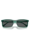 Ray Ban 56mm Rectangular Sunglasses In Transparent Green