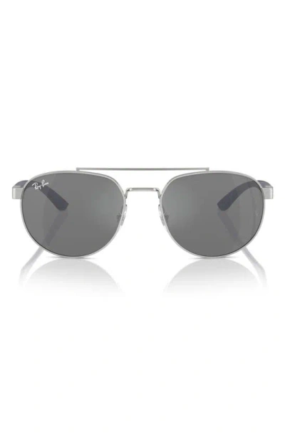 Ray Ban 56mm Round Metal Sunglasses In Silver