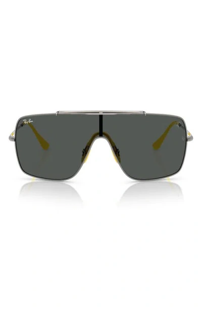 Ray Ban Ray-ban 56mm Scuderia Ferrari Wrap Shield Sunglasses In Gunmetal