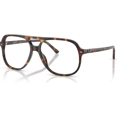Ray Ban Ray-ban 56mm Square Optical Glasses In Brown