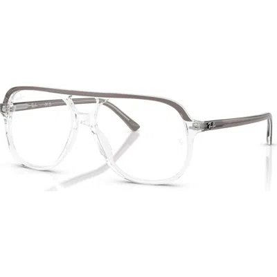Ray Ban Ray-ban 56mm Square Optical Glasses In Metallic