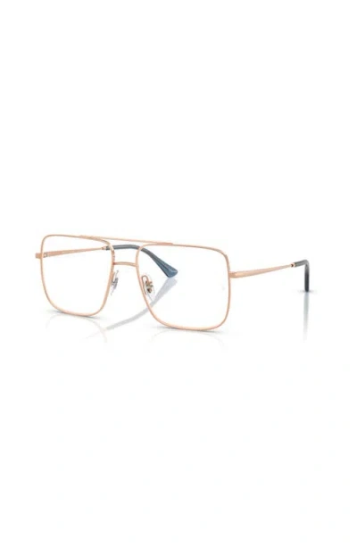 Ray Ban Ray-ban 56mm Square Optical Glasses In Gold