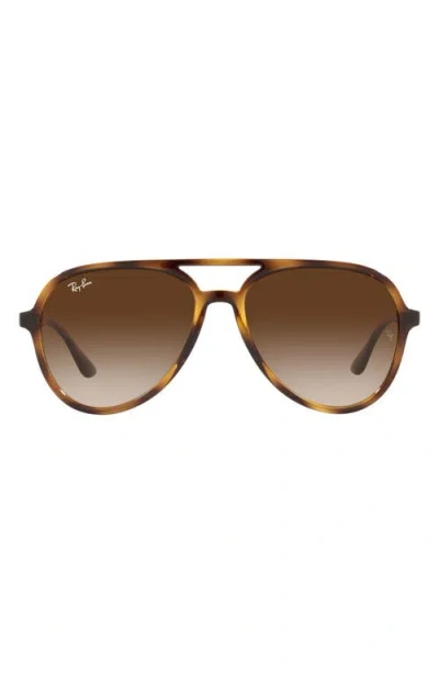 Ray Ban Ray-ban 57mm Gradient Aviator Sunglasses In Brown