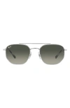 Ray Ban 57mm Gradient Square Aviator Sunglasses In Silver