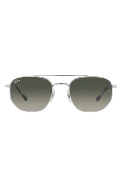 Ray Ban 57mm Gradient Square Aviator Sunglasses In Silver