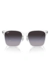 Ray Ban 57mm Gradient Square Sunglassers In Clear