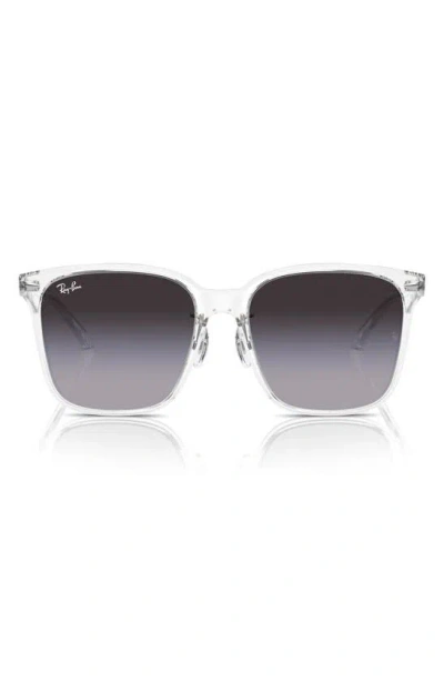 Ray Ban 57mm Gradient Square Sunglassers In Clear