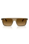 Ray Ban Ray-ban 57mm Gradient Square Sunglasses In Brown