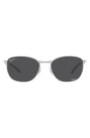 Ray Ban Ray-ban 57mm Polarized Pillow Sunglasses In Metallic