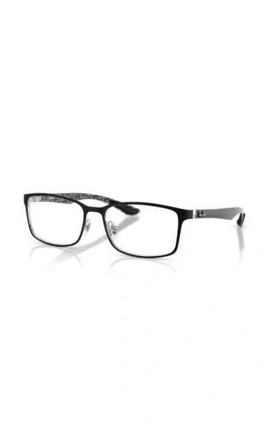 Ray Ban Ray-ban 57mm Rectangle Optical Glasses In Burgundy