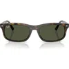 Ray Ban Ray-ban 57mm Rectangular Sunglasses In Green