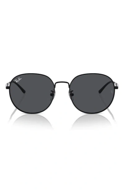 Ray Ban 57mm Round Phantos Sunglasses In Black