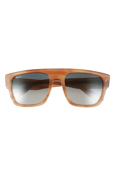 Ray Ban 57mm Square Sunglasses In Striped Brown