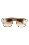 Ray Ban 57mm Square Sunglasses In Striped Grey