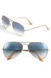 Ray Ban 58mm Aviator Sunglasses In Gold/ Blue Gradient