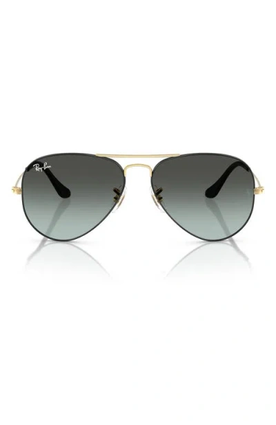 Ray Ban Ray-ban 58mm Gradient Aviator Sunglasses In Black Blue
