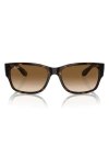 Ray Ban 58mm Gradient Polarized Rectangular Sunglasses In Havana