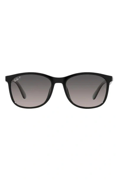 Ray Ban 58mm Gradient Polarized Square Sunglasses In Black