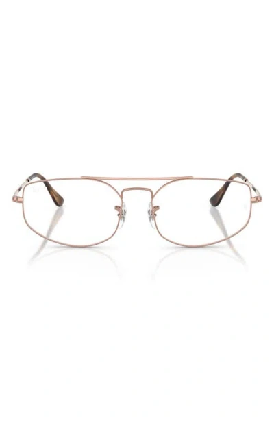 Ray Ban Ray-ban 58mm Irregular Optical Glasses In Gold