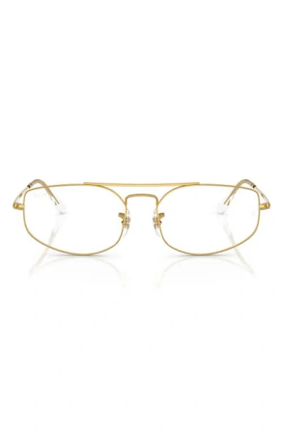 Ray Ban Ray-ban 58mm Irregular Optical Glasses In Yellow