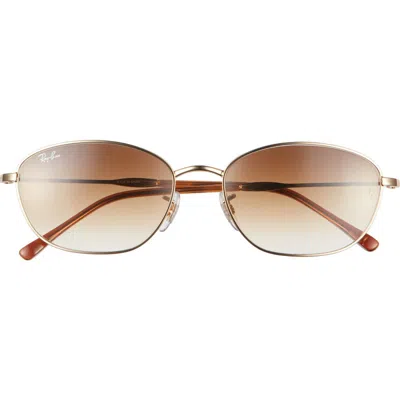 Ray Ban Ray-ban 58mm Irregular Oval Sunglasses In Gold Flash