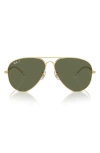 Ray Ban Old Aviator 62mm Polarized Pilot Sunglasses In Gold Flash