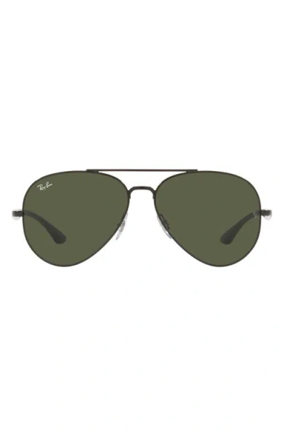 Ray Ban Ray-ban 58mm Pilot Sunglasses In Black/green