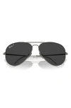 Ray Ban 58mm Polarized Aviator Sunglasses In Gunmetal