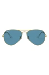 Ray Ban Aviator Frame Sunglasses In Legend Gold/blue