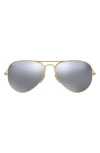 Ray Ban Ray-ban 58mm Polarized Aviator Sunglasses In Matte Gold/dark Grey