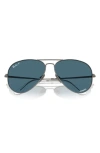 Ray Ban 58mm Polarized Aviator Sunglasses In Polar Blue