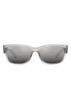 Ray Ban Ray-ban 58mm Polarized Rectangular Sunglasses In Transparent Grey