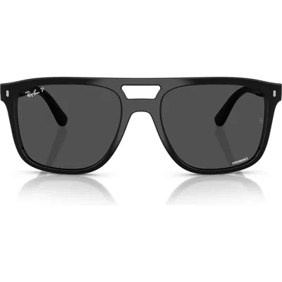 Ray Ban Ray-ban 58mm Polarized Square Sunglasses In Black