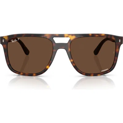 Ray Ban Ray-ban 58mm Polarized Square Sunglasses In Havana