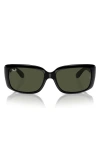Ray Ban 58mm Rectangular Sunglasses In Black