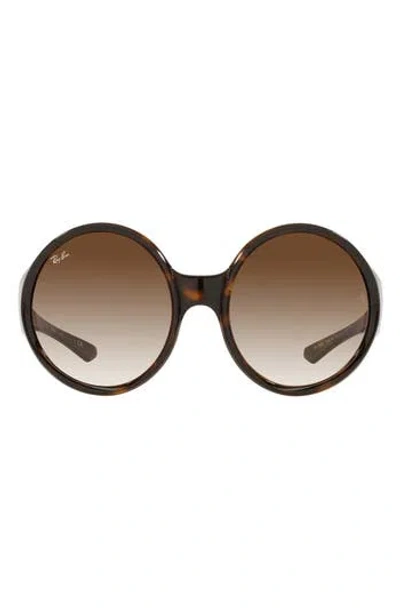 Ray Ban Ray-ban 58mm Round Sunglasses In Brown
