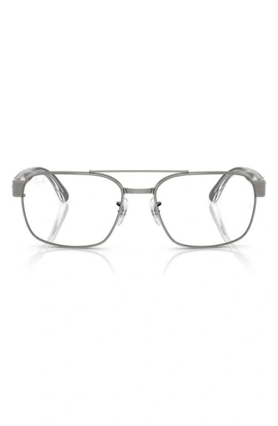 Ray Ban Ray-ban 58mm Square Optical Glasses In Gunmetal