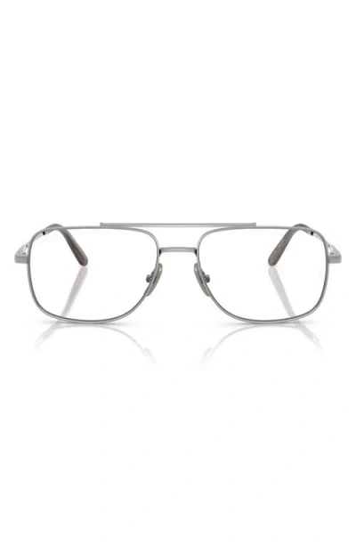 Ray Ban Ray-ban 58mm Square Optical Glasses In Silver