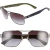 Ray Ban Ray-ban 58mm Steel Aviator Sunglasses In Gunmetal/grey Gradient
