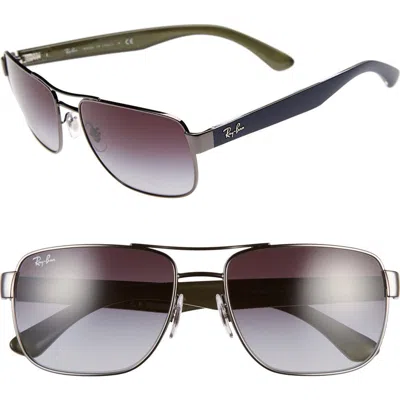 Ray Ban Ray-ban 58mm Steel Aviator Sunglasses In Gunmetal/grey Gradient