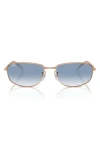 Ray Ban 59mm Gradient Oval Sunglasses In Rose Gold