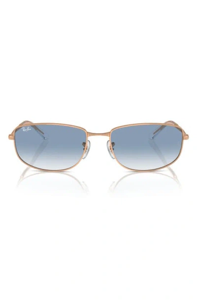 Ray Ban 59mm Gradient Oval Sunglasses In Rose Gold