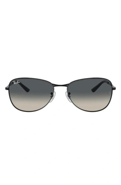 Ray Ban 59mm Gradient Pilot Sunglasses In Black