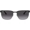 Ray Ban Ray-ban 59mm Gradient Square Sunglasses In Silver/black/grey Gradient